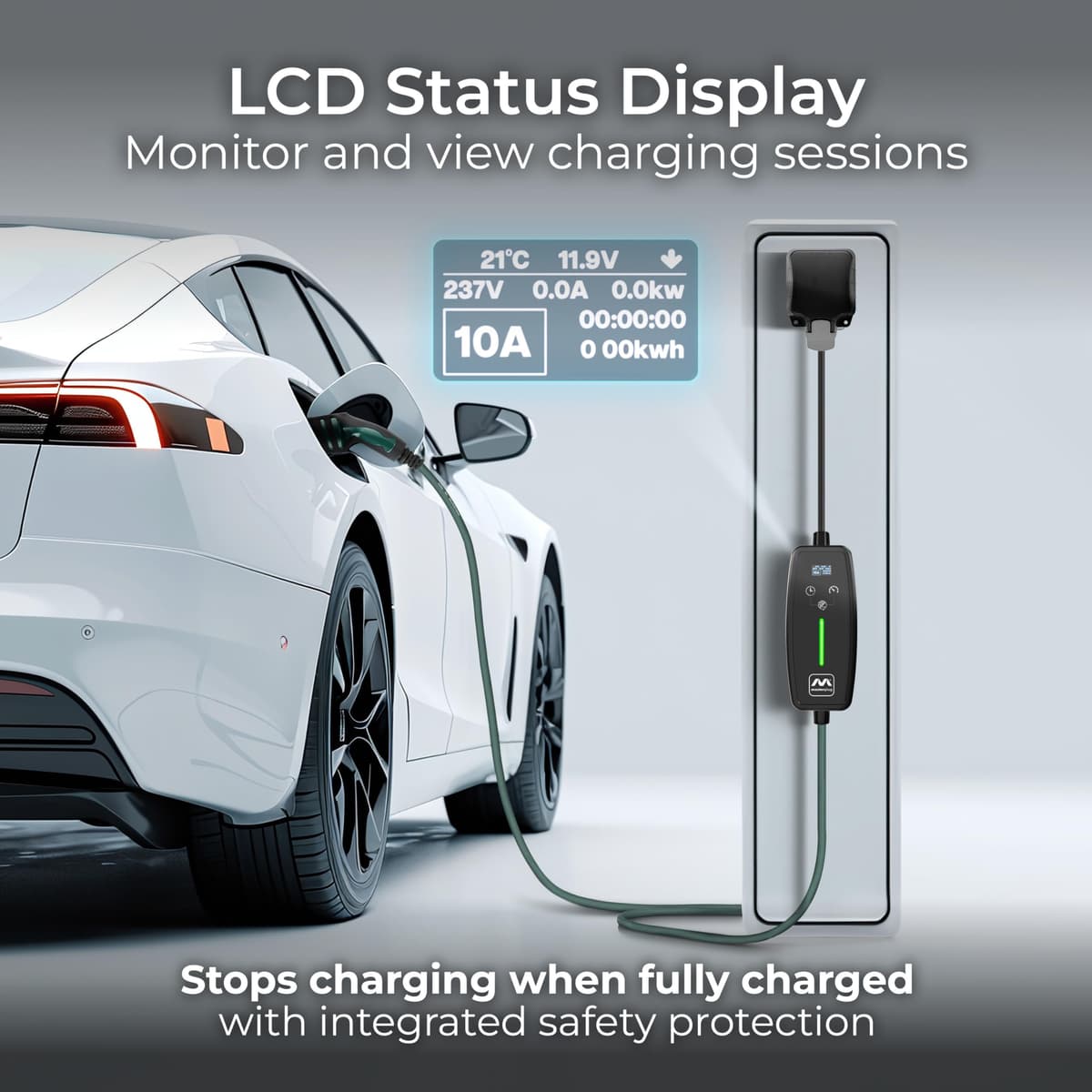 Masterplug EV Charging Cable for Electric and Hybrid Vehicles, 15 Metres, Mode 2, 3 Pin UK Plug to Type 2 Car Charger, 2.4kW, EVCM221015-MP — view 4