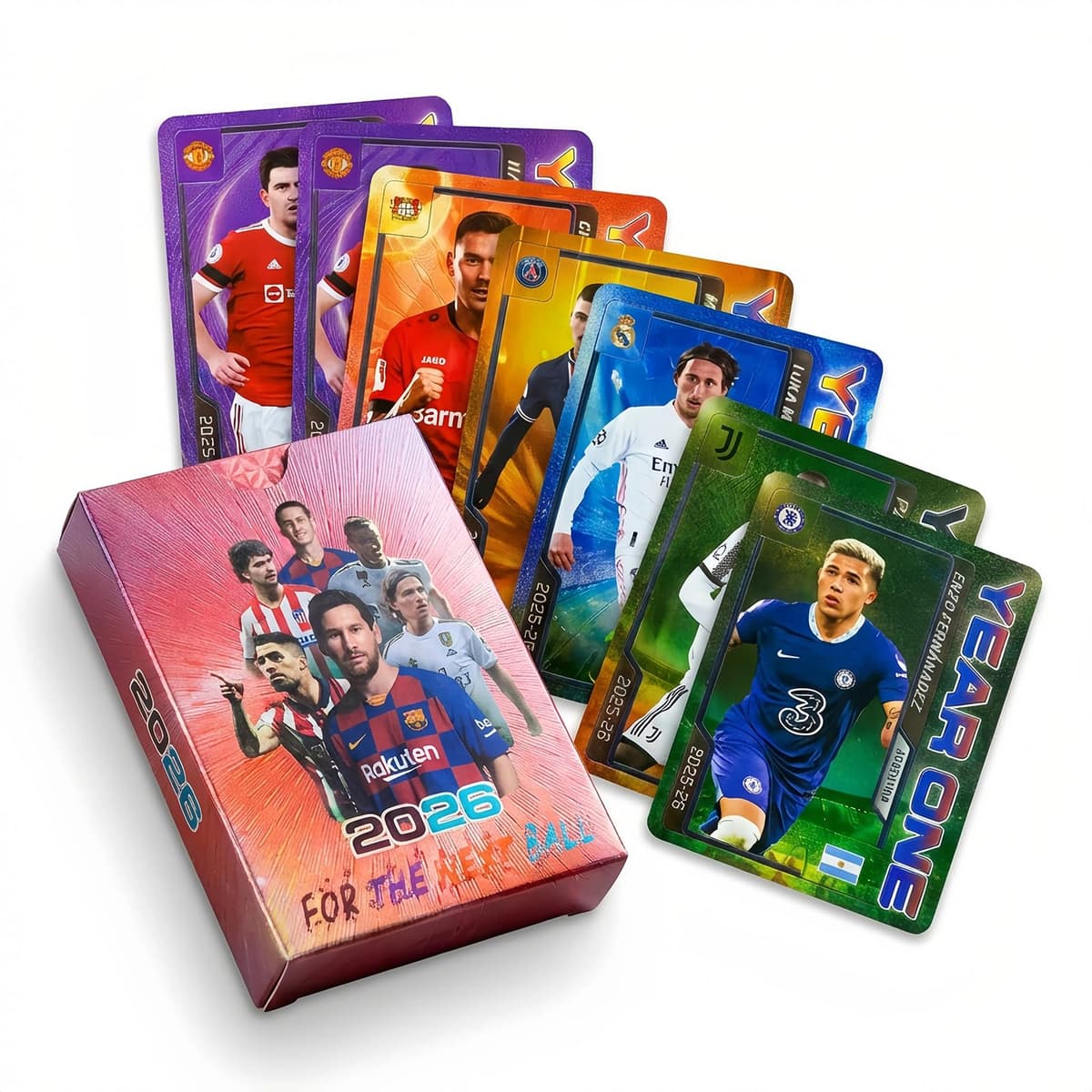 55 Pcs Gold Foil Football Cards Set, 2026 Premium Soccer Collectible Cards for Fans, Plated Trading Cards, for Football Enthusiasts, Luxury Soccer Star Collection (Gold) — view 5
