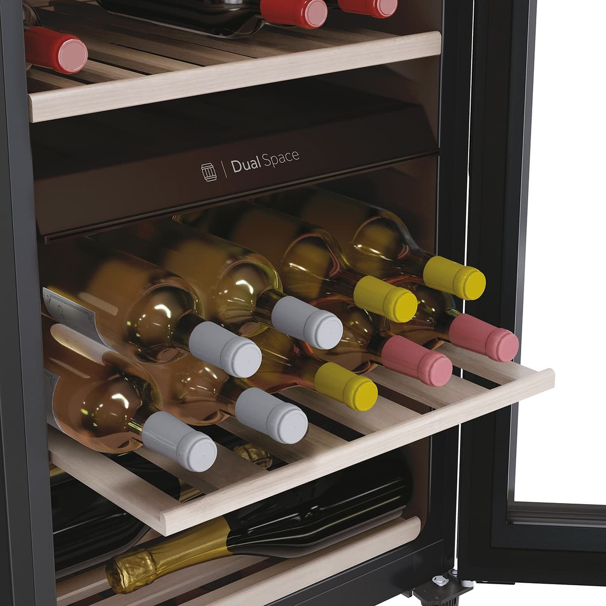 Haier HWS42GDAU1 Freestanding Wine Cooler, 1 door, 42 Bottles, 82cm Tall, Black [Energy Class G] — view 4