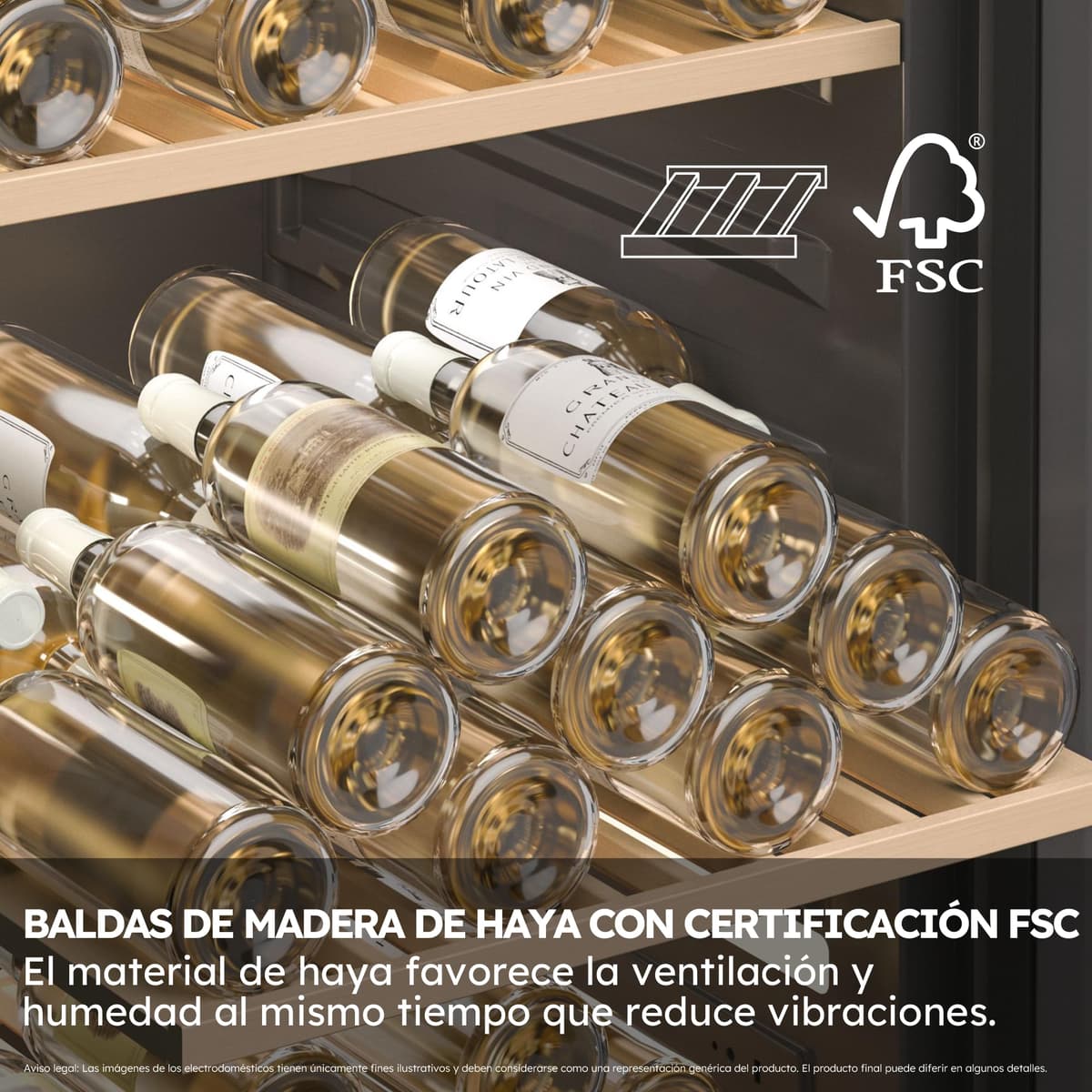 Haier Wine Bank 50 Series 5 HWS32GDG Vinoteca de 32 botellas, 2 Zonas independientes, Estantes de madera, Filtro Anti-UV, Sistema Antivibración, Display Digital, Iluminación LED, 37 dbA, Negra — view 5