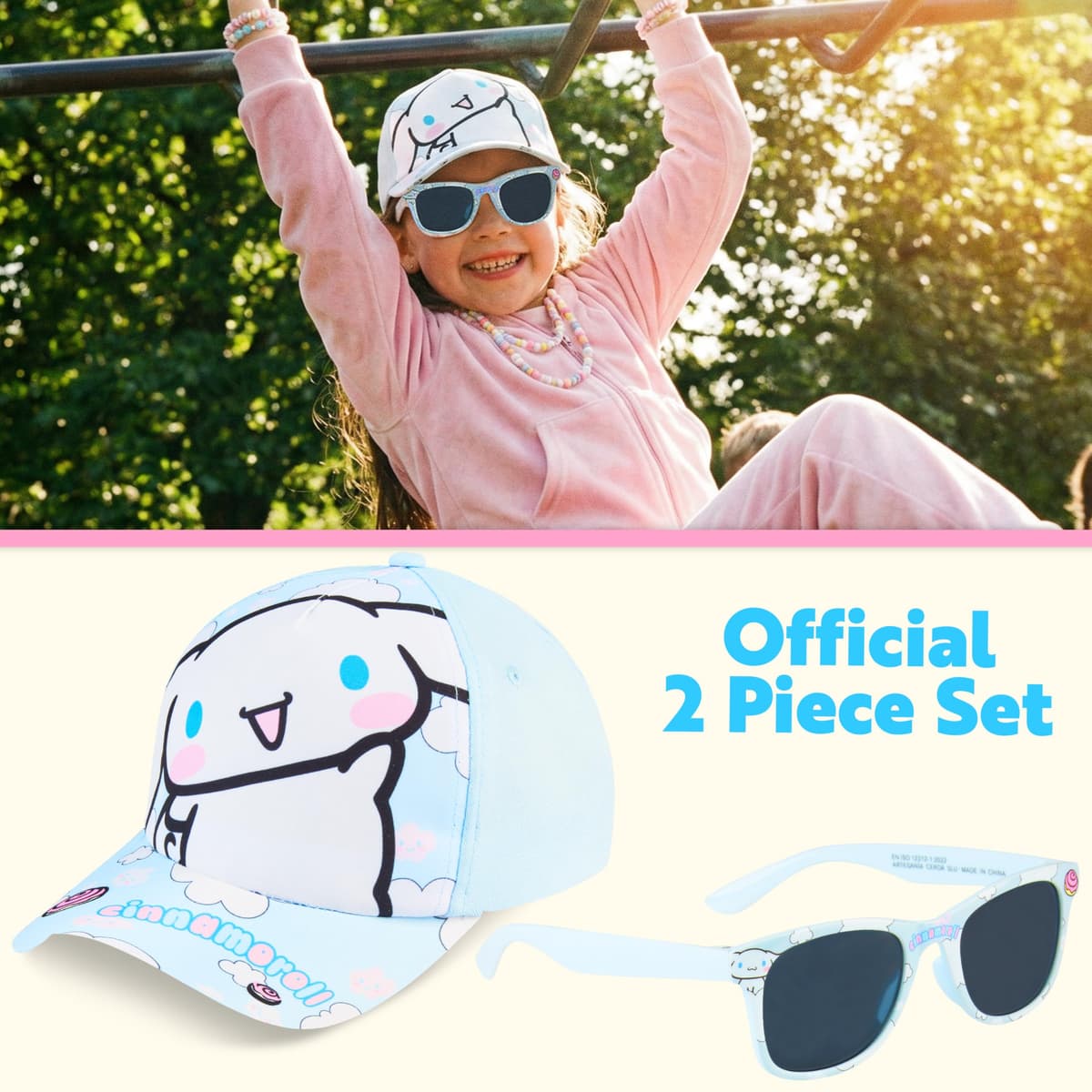 Disney Stitch | Hello Kitty | Care Bears Set Gafas de Sol y Gorra Niña, Protección UV400, Gorra Ajustable, Accesorios de Viaje, Regalo para Niña — view 2