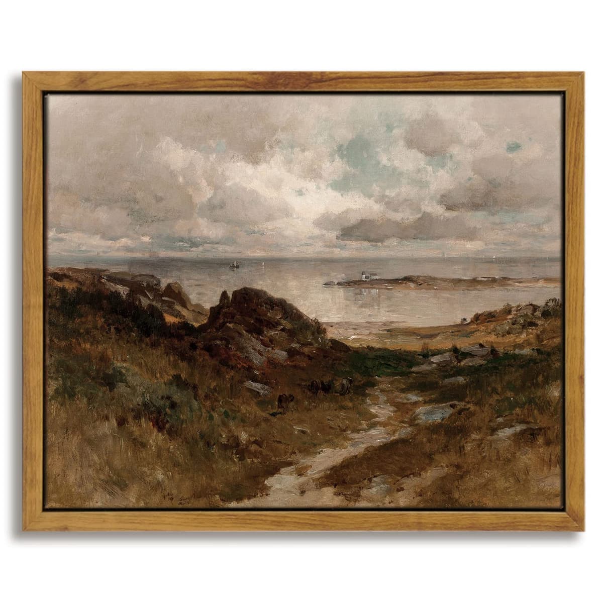 InSimSea Framed Canvas Wall Art, Meadow with Flowers Painting, Landscape for Living Room, Bedroom, Home, Bathroom Decor, 8x10 — view 121