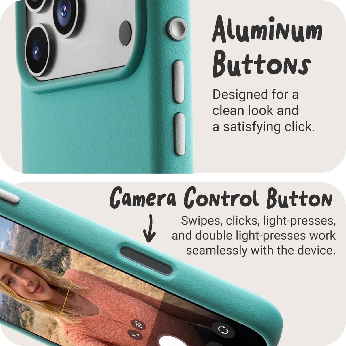 TineeOwl Case for iPhone 17 Pro Max – MagSafe Compatible, Aluminum Buttons, Camera Control & Rounded Action Button, Slim Textured TPU, Minimalist – DuneX Series Navy Blue — view 4