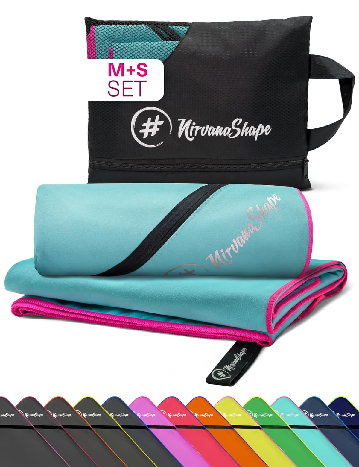 NirvanaShape Toallas de Microfibra | Absorbentes, Ligeras, de Secado rápido | Toallas de baño, Toalla de Viaje, Toallas Deportivas | Ideales para Viajar, IR al Gimnasio, la Playa, Practicar Yoga — view 100