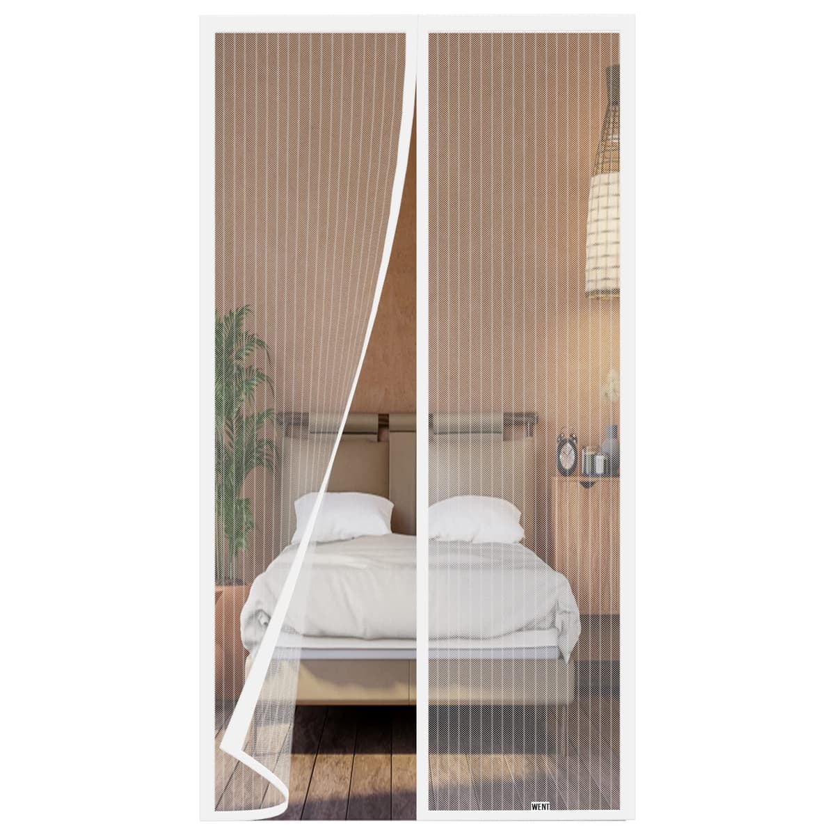 Mosquitera magnética para puerta, varios tamaños, versión actualizada, 130 x 220 cm, de malla fina, para balcón, sótano, dormitorio y puerta corredera, blanca