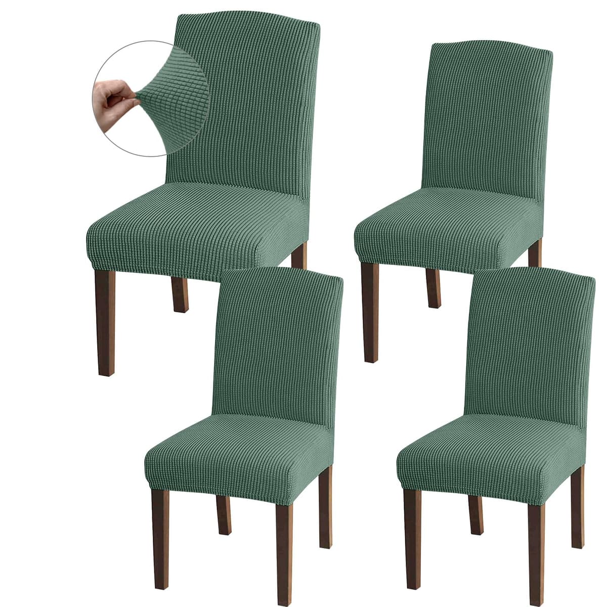 Granbest High Stretch Dining Chair Slipcovers, Universal Fit Jacquard Parson Dining Chair Covers, Removable Chair Protectors for Dining Room, Kitchen, Restaurant and Hotel (Set of 4, Grey) — view 21