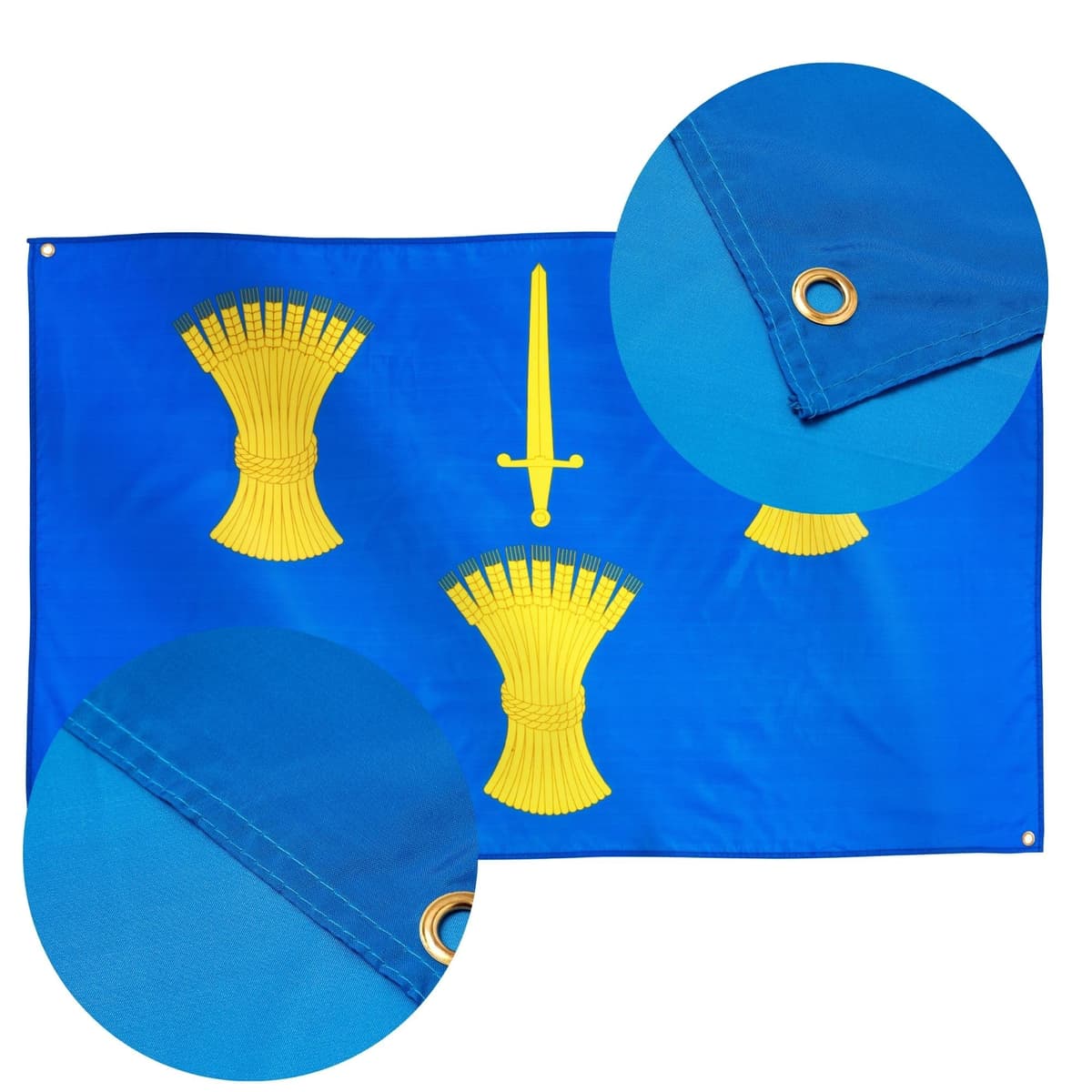 Runesol Cornwall Flag - 91x152cm, 3ft x 5ft, Cornish Flag, 4 Grommets, Eyelet in Every Corner, Premium Quality, Inside & Outside Use, Vivid Colours — view 1124