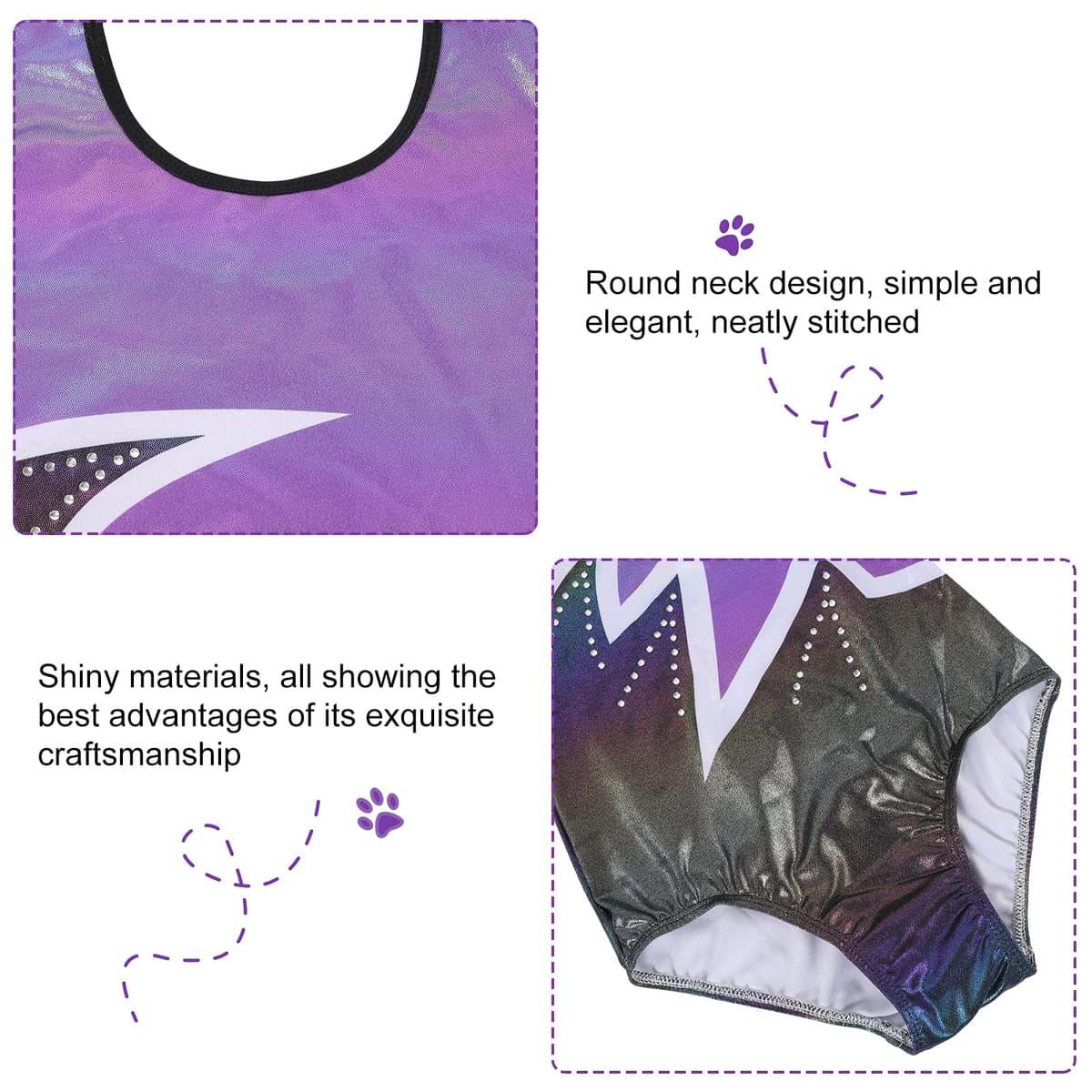 Bezioner Maillot de Gimnasia Leotardos de Danza Body Ballet Clásico Sin Mangas/Manga Larga para Niña 3-14 Años — view 3