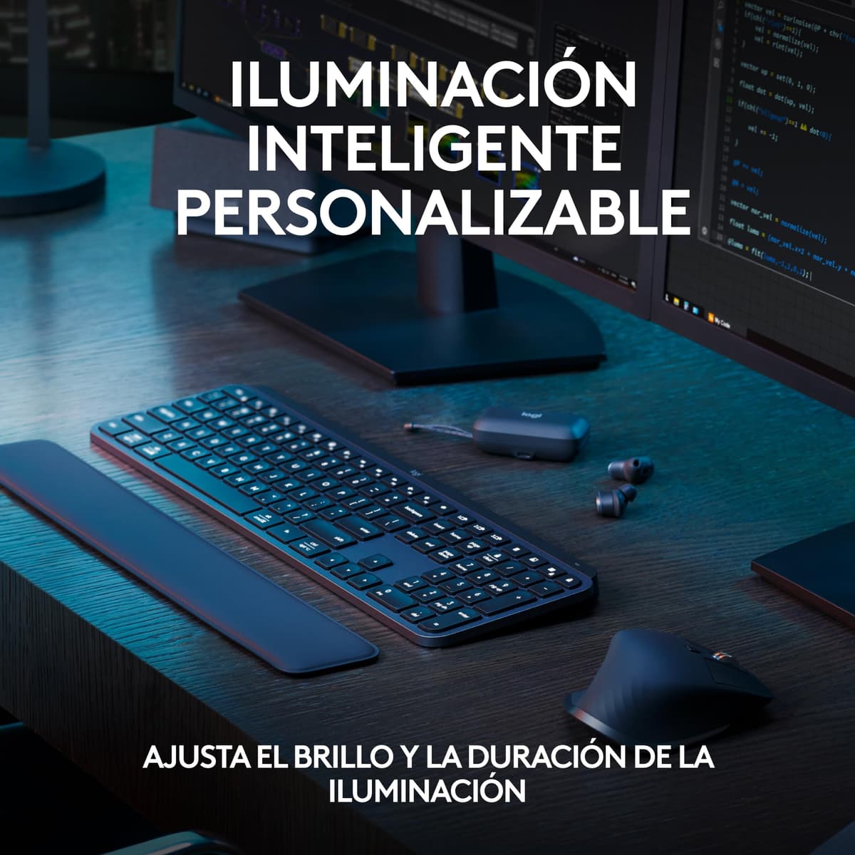 Logitech MX Keys S Wireless Keyboard, Low Profile, Precise Silent Writing, Programmable Keys, Lighting, Bluetooth, USB C Char — view 5