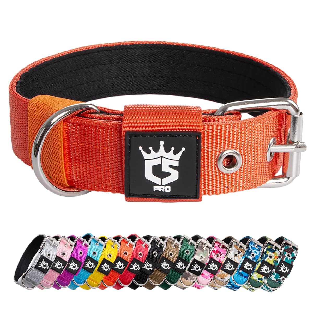 TSPRO Collar Táctico para Perros Ajustable, Collares con Broche de Metal Robusto, de 3,8 cm de Ancho, Duradero y Cómodo para Perros Medianos y Grandes (Negro M) — view 52
