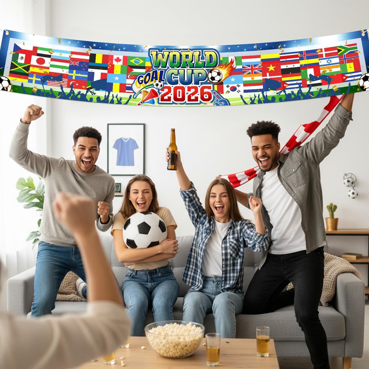 World Cup Football 2026 Large Scale Football Backdrop Banner 300x50cm Sports Events Outdoor Party Decorations World Cup Merchandise Gifts for Fans Watching the Game Collectors — view 4