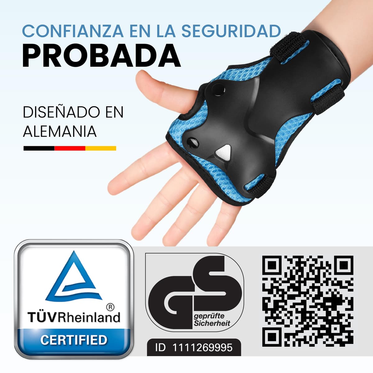 99FLIPS Protecciones Patines Niña e Niño Set [6 Piezas] para Patines en Línea y Monopatín - Coderas, Muñequeras y Rodilleras, Protectores para Niña Skate — view 2