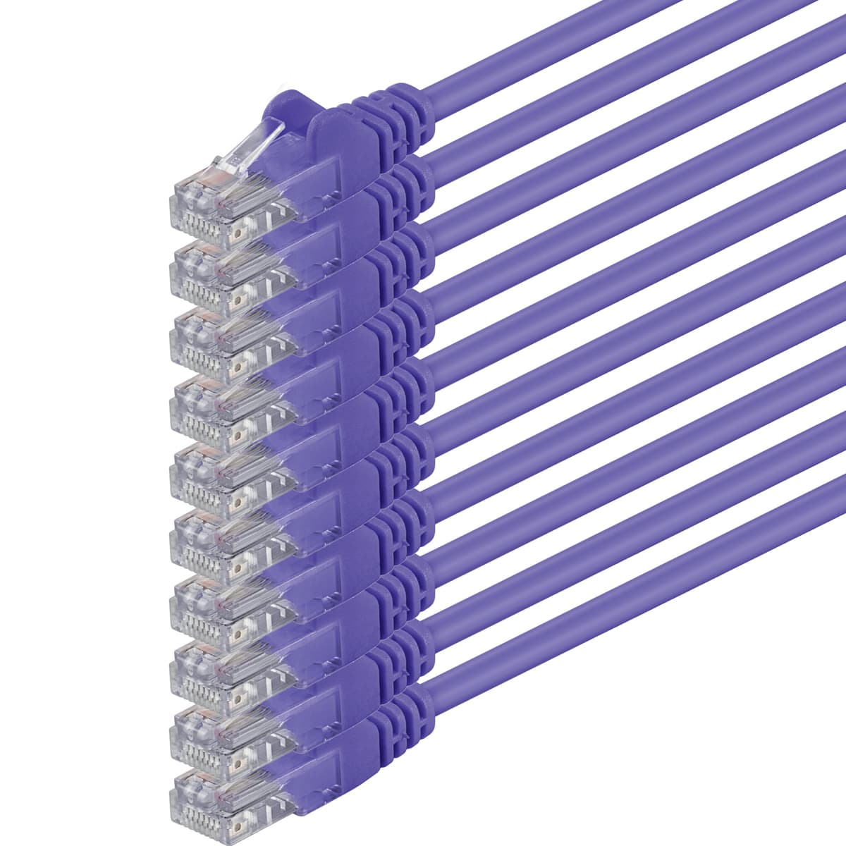 1aTTack.de 0.25m - black - 10 pieces - (PACK) - CAT.6 CAT6 Ethernet LAN network cable 1000 Mbit/s patch cable — view 10