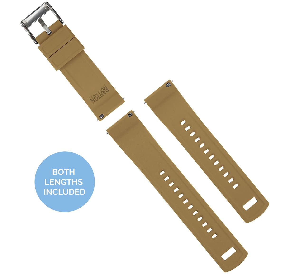 Barton Elite Silicone Watch Bands - Quick Release - Choose Color - 18mm, 19mm, 20mm, 21mm, 22mm, 23mm & 24mm Watch Straps (Stainless & Black Buckle Available) — view 4