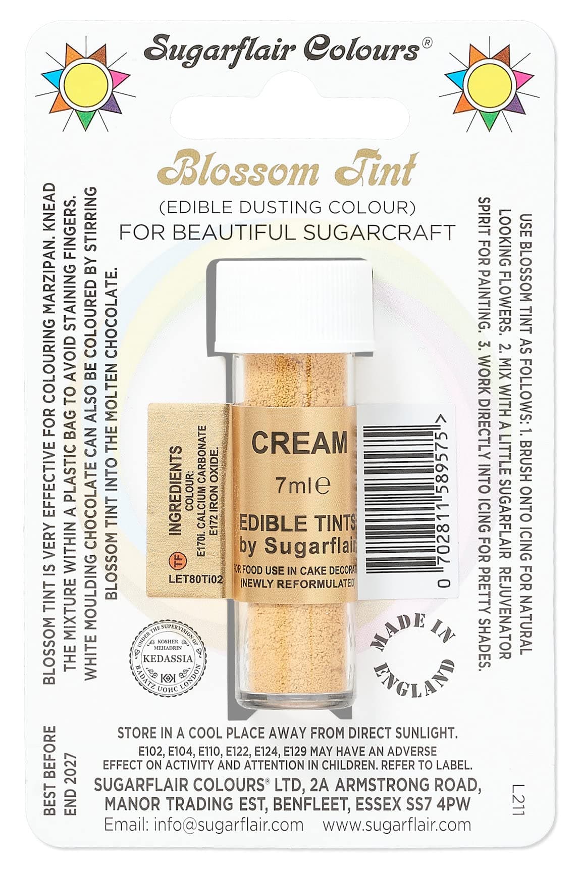 Sugarflair Blossom Tint Grape Violet Food Colouring and Dusting Powder, Matt Finish, Brush On or Mix with Rejuvenator Spirit to Create a One of A Kind Cake - 7ml — view 5