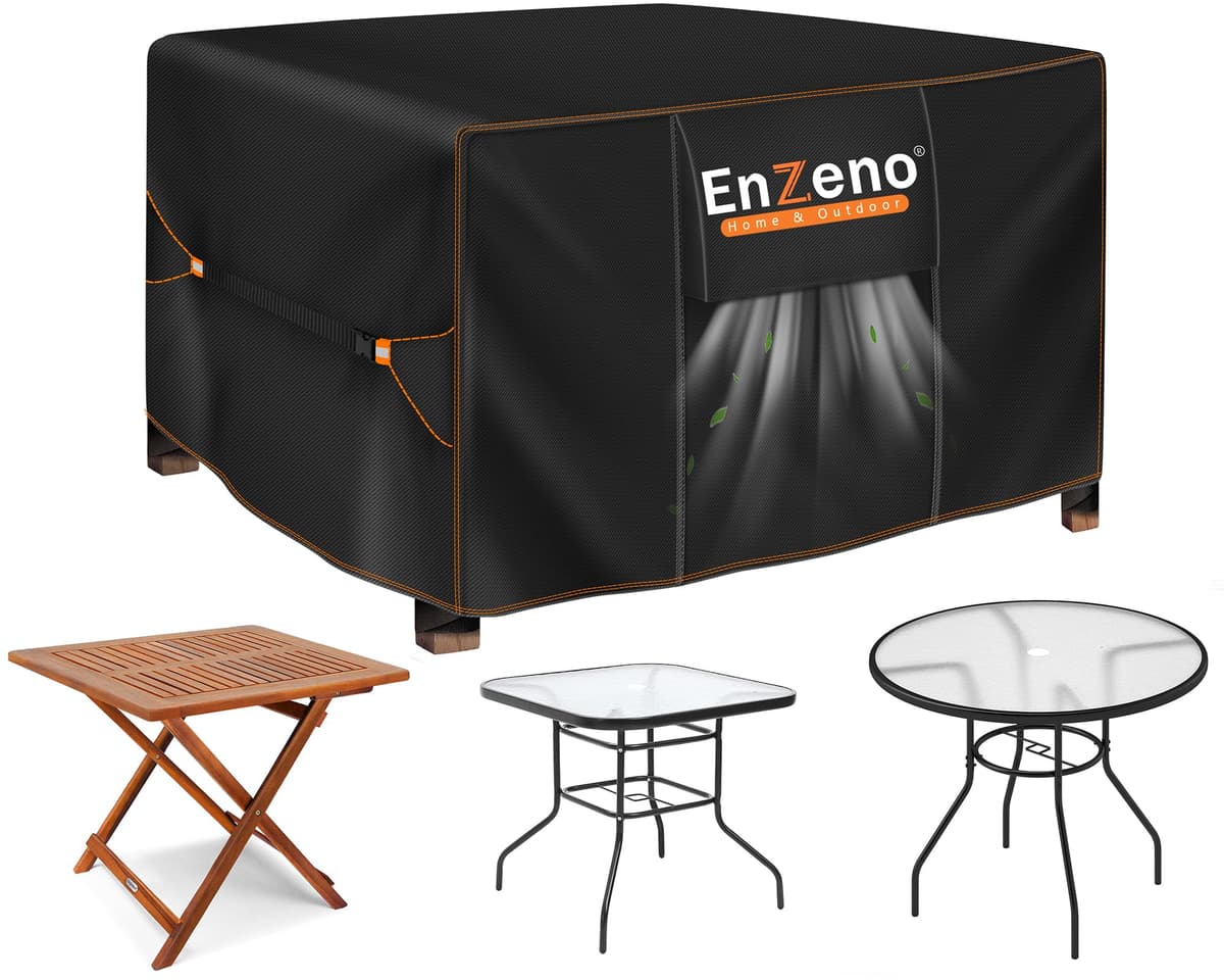 Enzeno Funda Mesa Exterior Impermeable,Cubierta Muebles Impermeable 180x120x74cm,Funda Conjunto Jardin Exterior Aplicable a Mesa y Sillas,Anti Viento, Anti UV — view 18