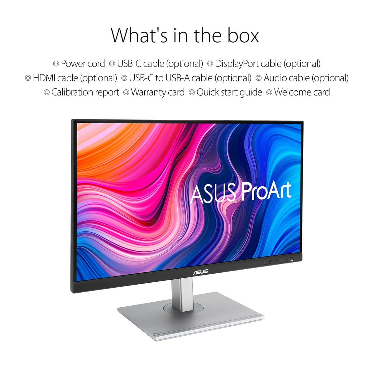 ASUS ProArt Display PA279CV Professional Monitor - 27", IPS, 4K UHD (3840x2160), 100% sRGB/Rec. 709, colour Accuracy ΔE < 2, Calman Verified, USB-C, ProArt Preset, ProArt Palette, Ergonomic Stand — view 2