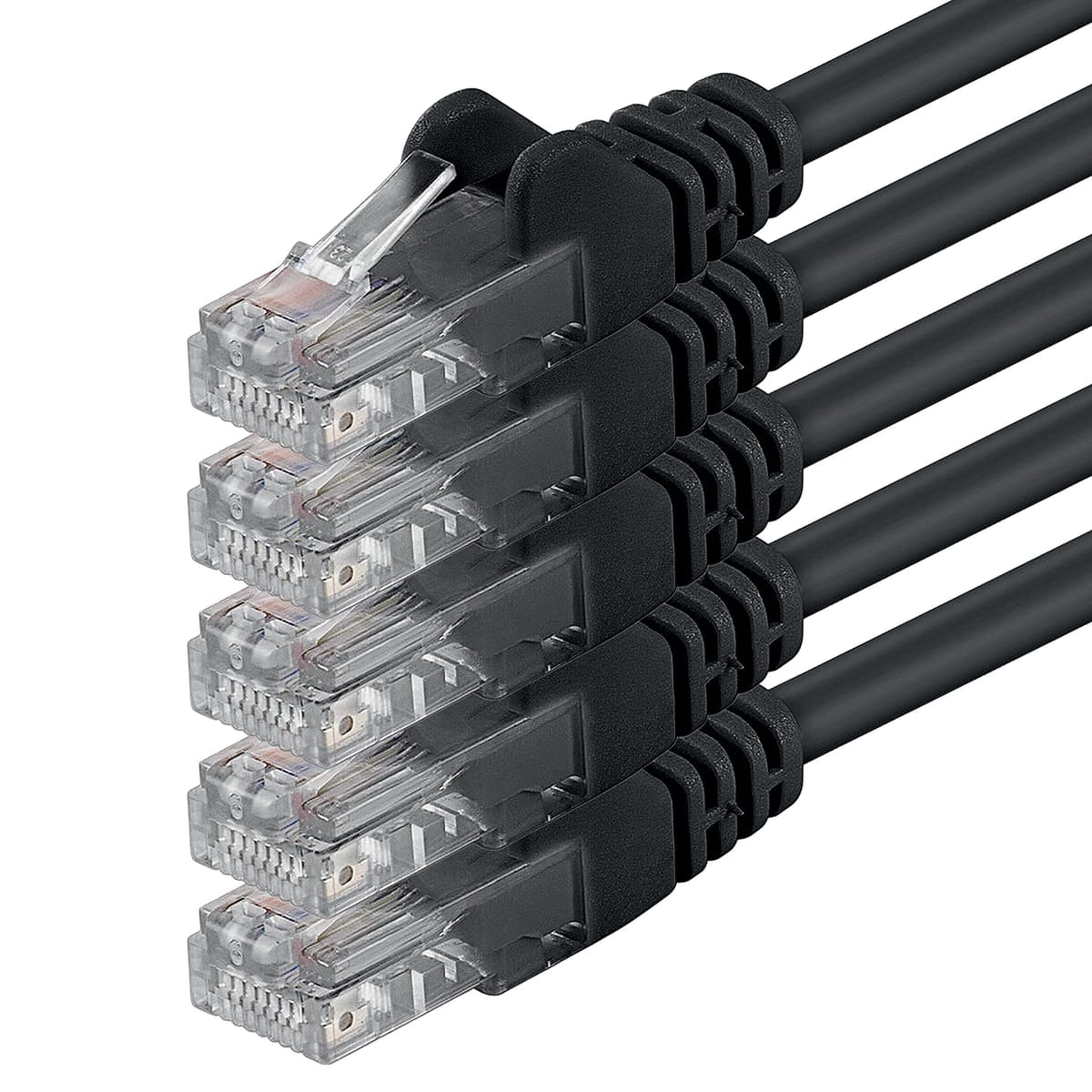 1aTTack.de 0.25m - black - 10 pieces - (PACK) - CAT.6 CAT6 Ethernet LAN network cable 1000 Mbit/s patch cable — view 83