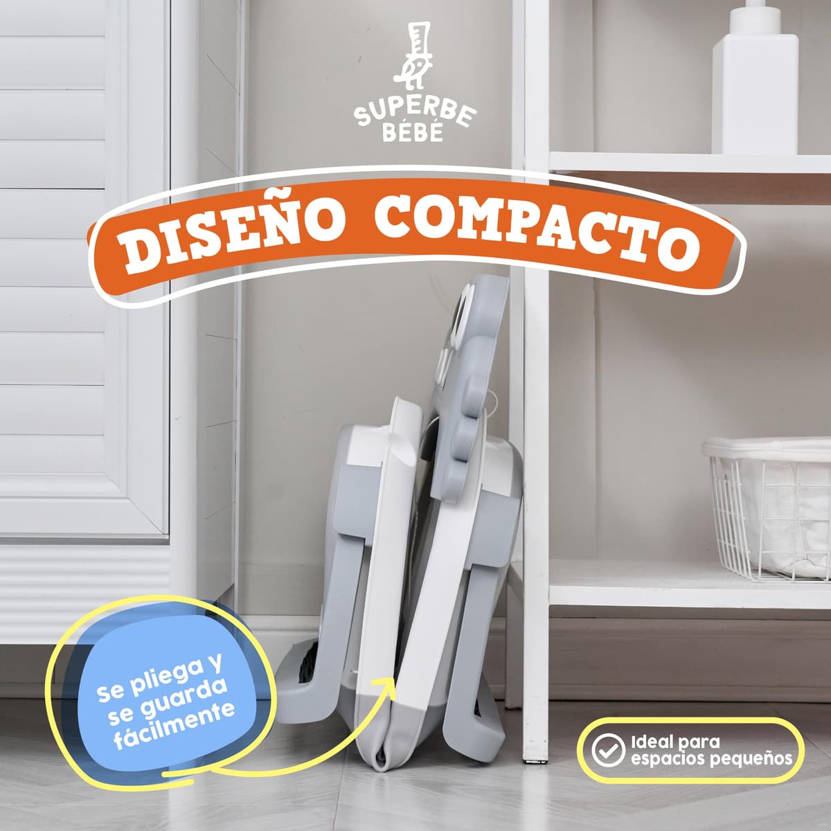Bañera Plegable Bebé Con Cojín De Baño Antideslizante - Bañera Bebe Plegable Con Termómetro - Asiento bañera Bebe - Desde El Nacimiento Hasta Los 3 Años - Regalos De Nacimiento (GRIS, DINO) — view 2