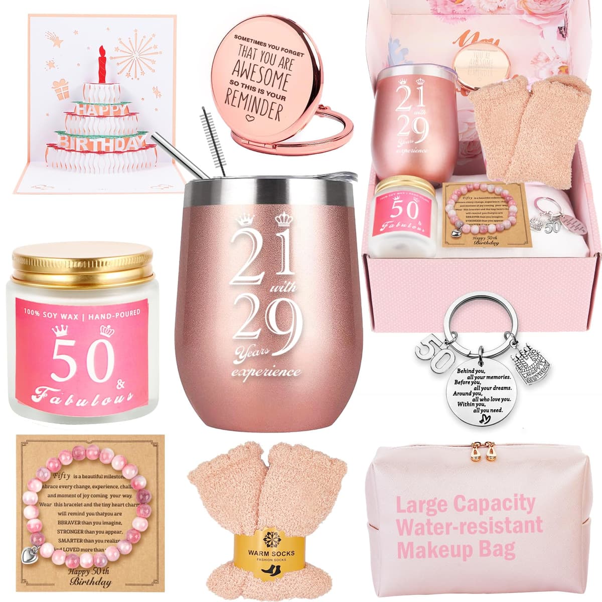 Awfrky Birthday Gifts for Women, Birthday Gift Box Set for Woman Best Friends Female Sister Mom Daughter Wife Her Girlfriend Coworker Bestie, Unique Gifts for Women — view 20