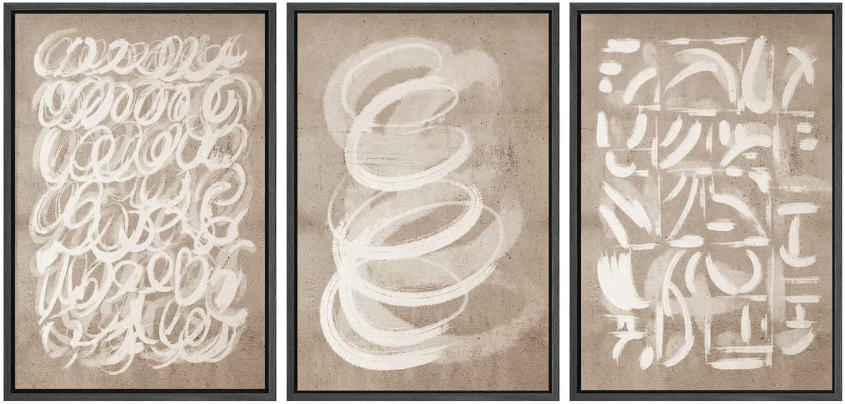 SIGNWIN Framed Canvas Print Wall Art Set Coastal Serenity Abstract Seaside Illustrations Modern Art Decorative Rustic Calm/Zen for Living Room, Bedroom, Office - 24"x36"x3 Natural — view 60