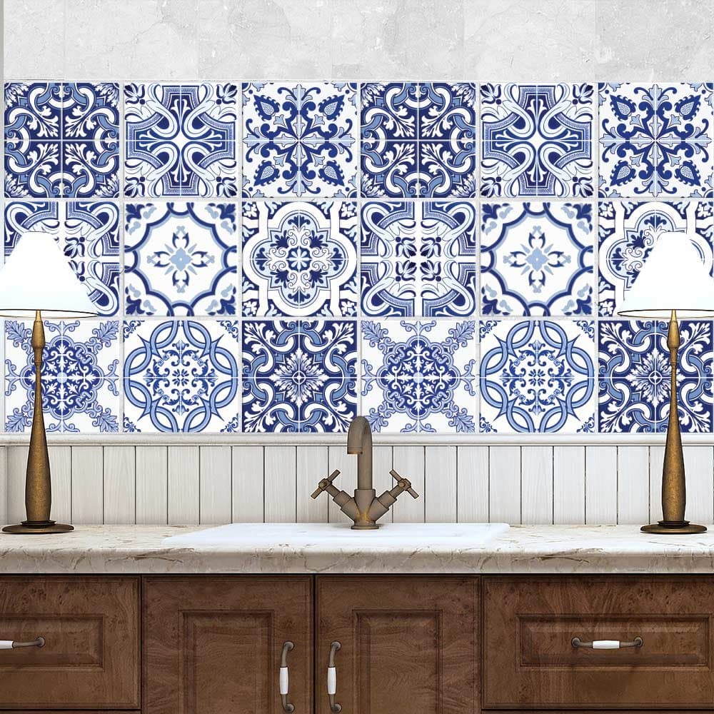RE-COVERTILES - Pegatinas Azulejos Cocina y Baño Stickers de PVC Impermeables Antiarañazos Decoración de Pared Baldosas Peel and Stick - Modelo 24 Pzas 10x10 cm PS00179 Made in Italy — view 28