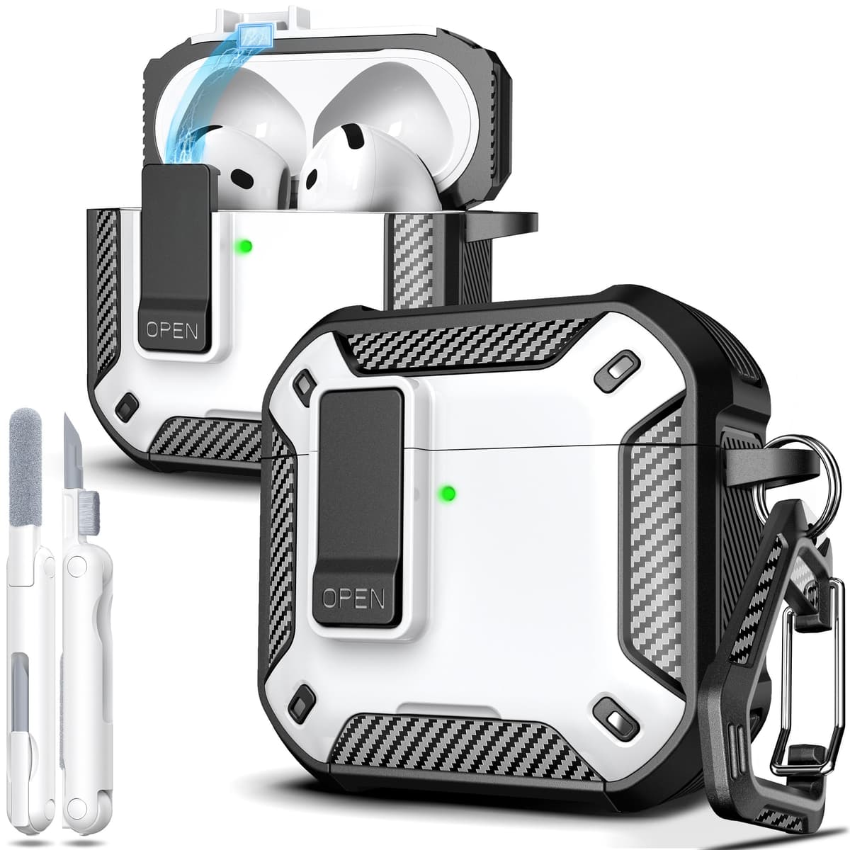 R-fun Compatible con AirPods Pro 2 Gen (Cubierta Auto emergente) con Kit de Limpieza, para Airpods Pro 2/1 Gen (2023/2022/2019), para Estuche Airpods Pro (USB-C/Lightning),Negro — view 37