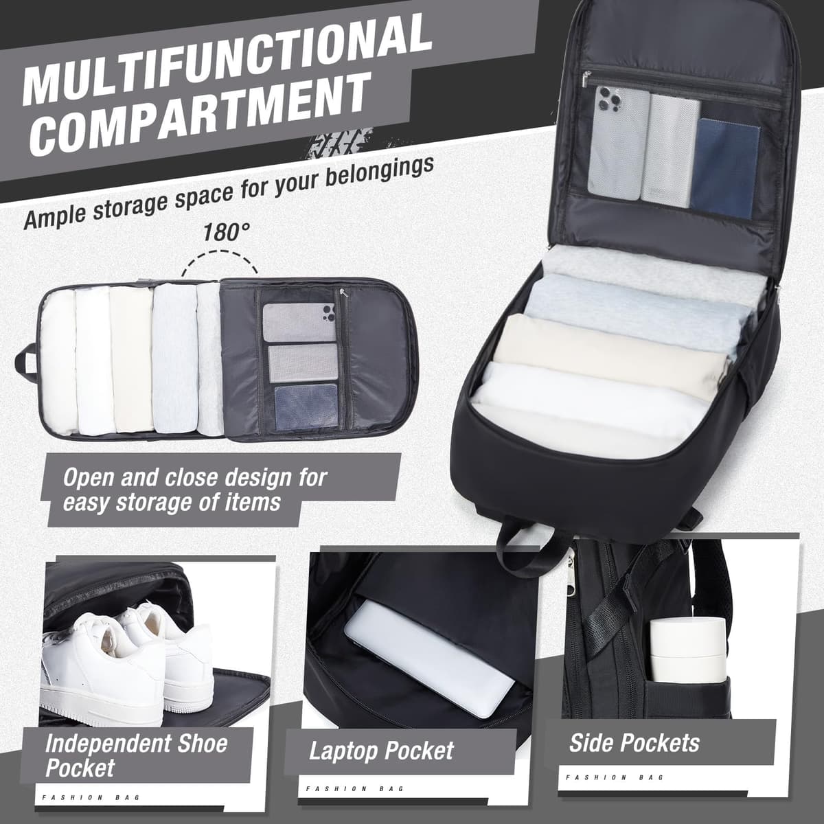 HYC00 Mochilas de Motocicleta para Hombres, Mochila Impermeable para Casco, Accesorios de Motocicleta, Bolsas para Laptop, Mochilas de Viaje, Bolsas Escolares para Estudiantes — view 3