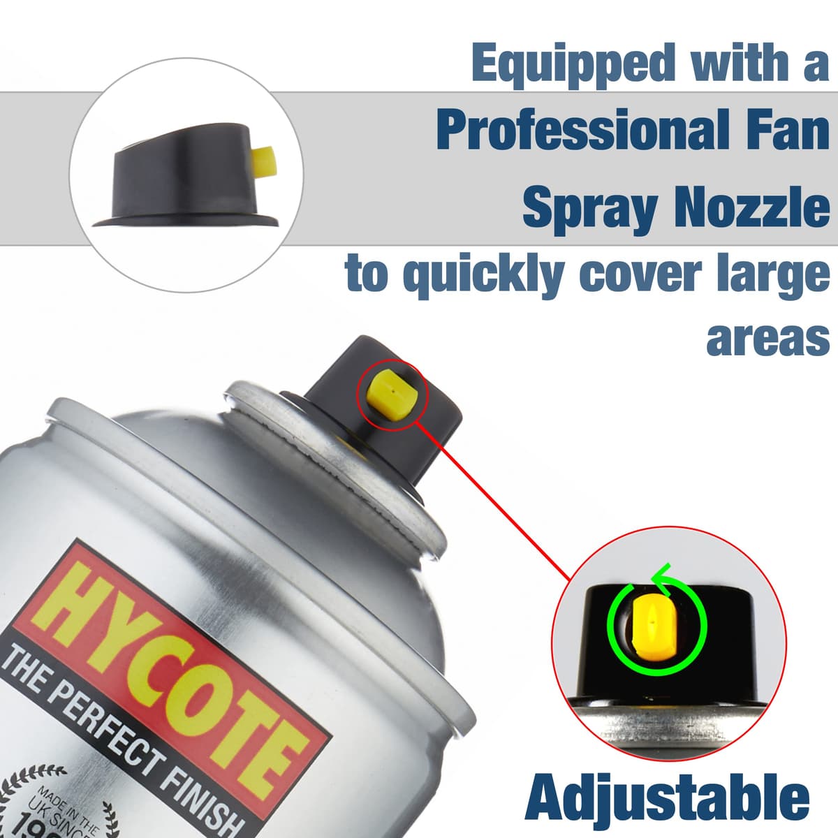 Hycote Bodyshop Pintura en Aerosol de Secado rápido para Coche, Negro Brillante, 400 ml — view 2