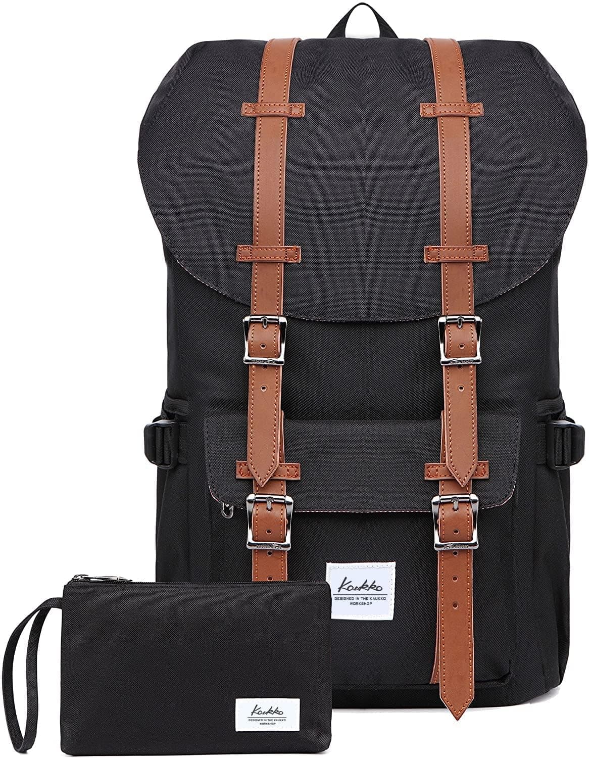 KAUKKO Mochila hermosa y bien pensada con compartimento para portátil de 15" para colegio, universidad, 22 l, Negro Jnl-ks24-03, talla única, Mochilas daypack — view 12