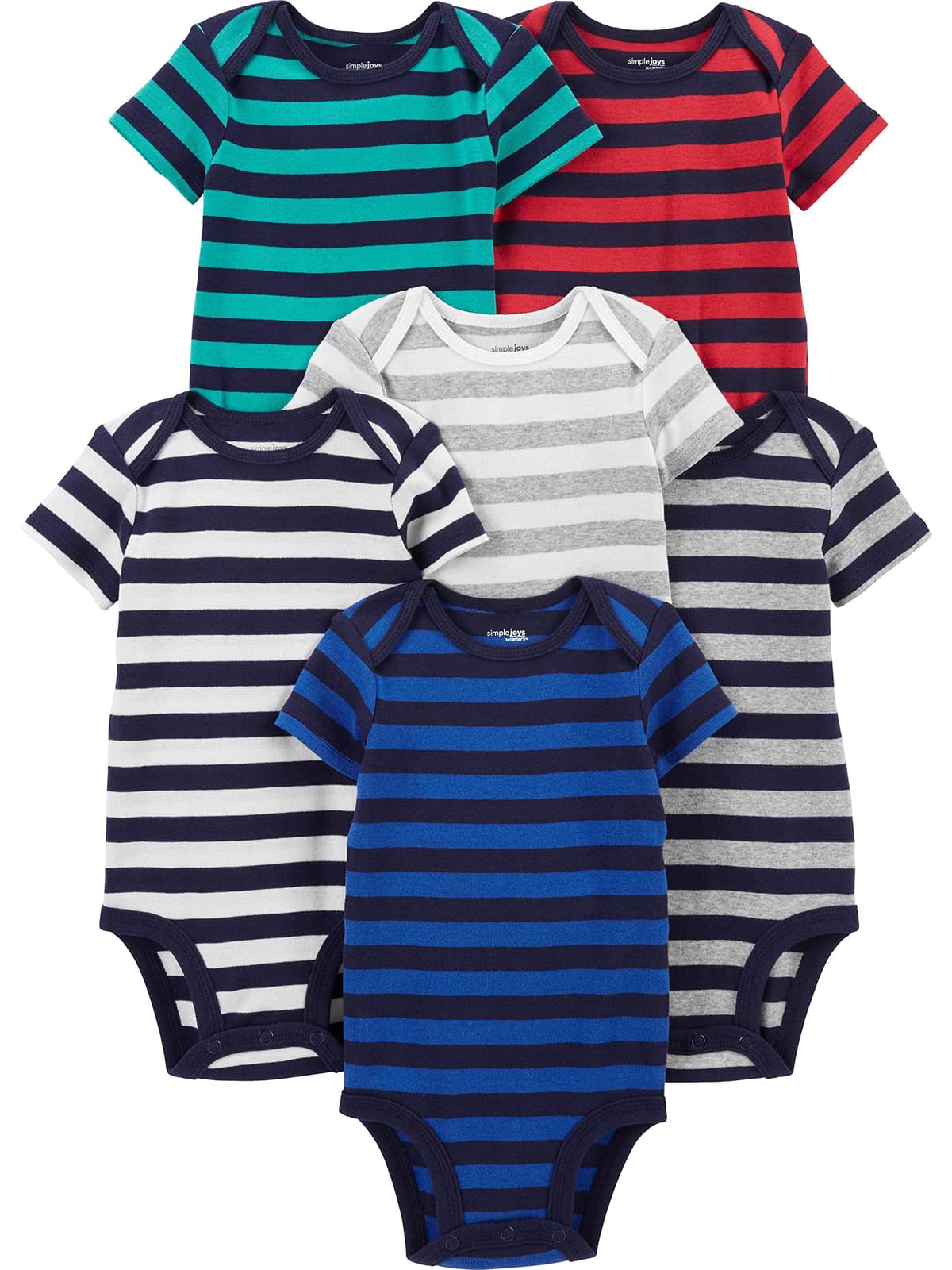 Simple Joys by Carter's Short Sleeve Bodysuit Body Bebé-Niños (Pack de 6)