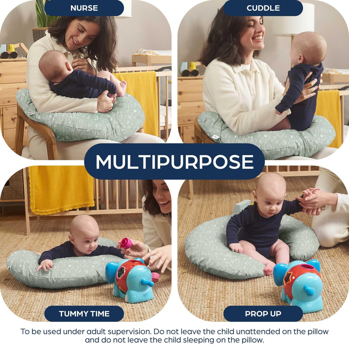 Niimo Nursing Pillow - Oeko-TEX® Standard 100, Ergonomic Baby Support Pillow, Machine-Washable Baby Feeding Pillow, Multifunctional Feeding Pillows for Breastfeeding & Bottle-feeding, 100% Cotton — view 4
