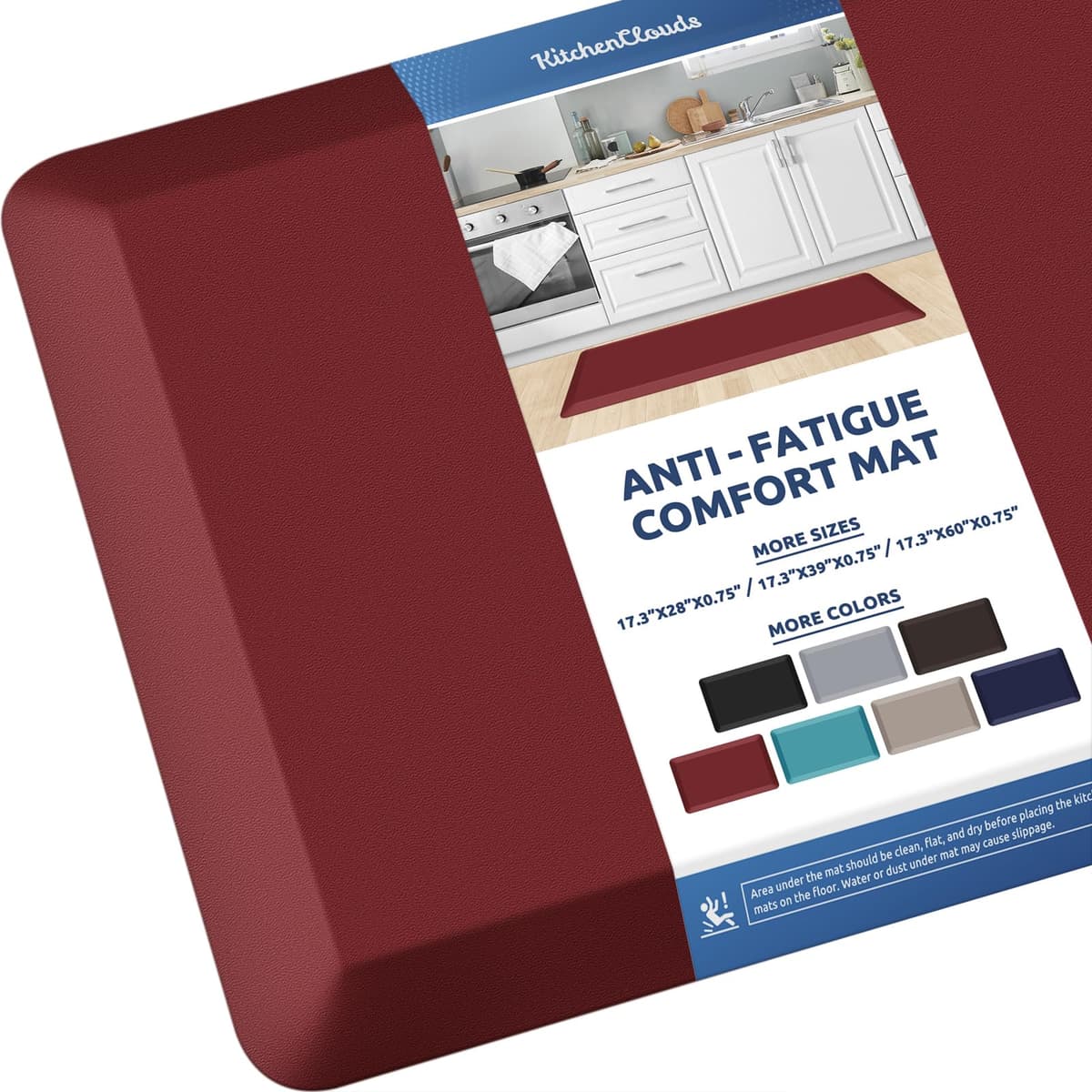 KitchenClouds Kitchen Mat Cushioned Anti Fatigue Rug 17.3"x28" Water Resistant Non Slip Standing Desk Mat Comfort Floor Mats for Kitchen House Sink Office (Khaki) — view 29