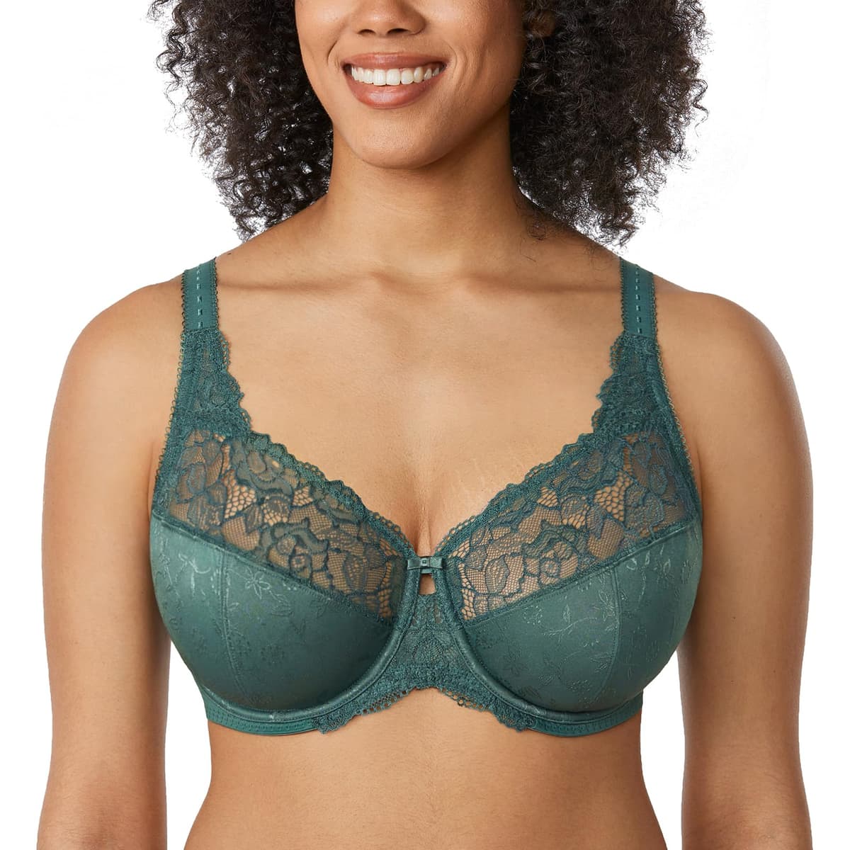 Delimira Women's Beauty Lace Non Padded Minimiser Full Figure Underwire Bra — view 11