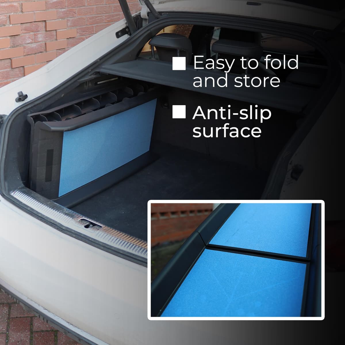 DIVCHI Pet Ramp Anti Slip Dog Ramps Lightweight & Portable Plastic Dog Car Ramps Foldable Pets Ramp (Blue) — view 3