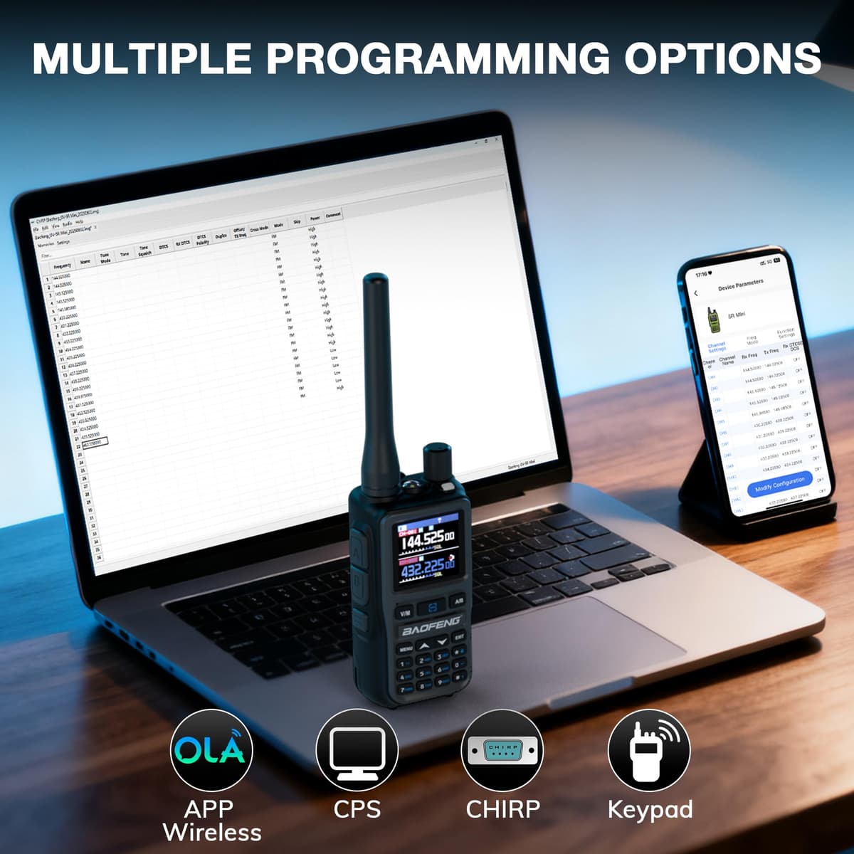 BAOFENG GT-5R Mini Dual Band Handheld Ham Radio, Wireless APP Programming, Dual PTT, USB-C Charging, 999CH, NOAA FM Aviation Reception, Pocket Walkie Talkie for Outdoor, Emergency, Backup [2Packs] — view 3