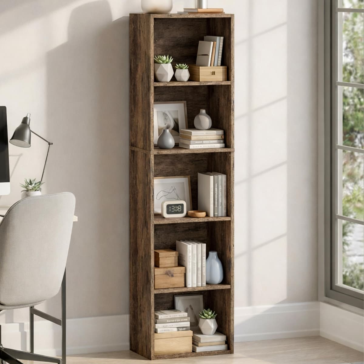 Vida Designs Oxford 3 Tier Cube Bookcase, White Wooden Shelving Display Storage Unit Office Living Room Furniture — view 8