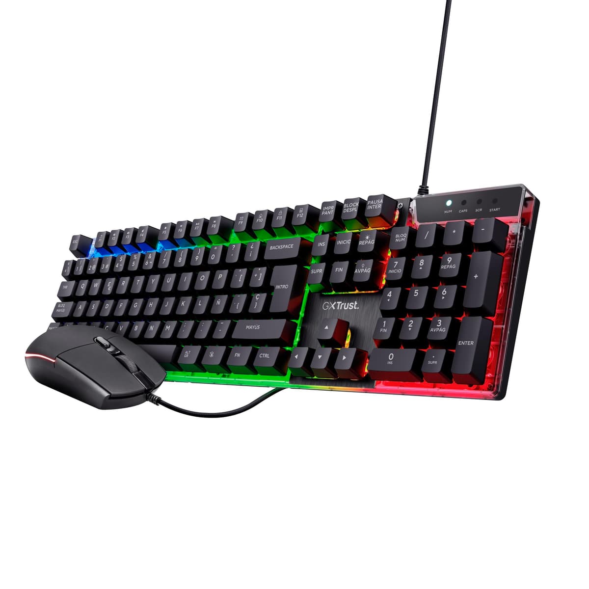 GXTrust 1794 Pack Teclado Gaming QWERTY Español con Ratón y Alfombrilla, Combo LED 3 en 1, Ratón Inalámbrico Recargable para Gamer 80h de Autonomía, Teclado TKL USB para PC, Negro — view 18