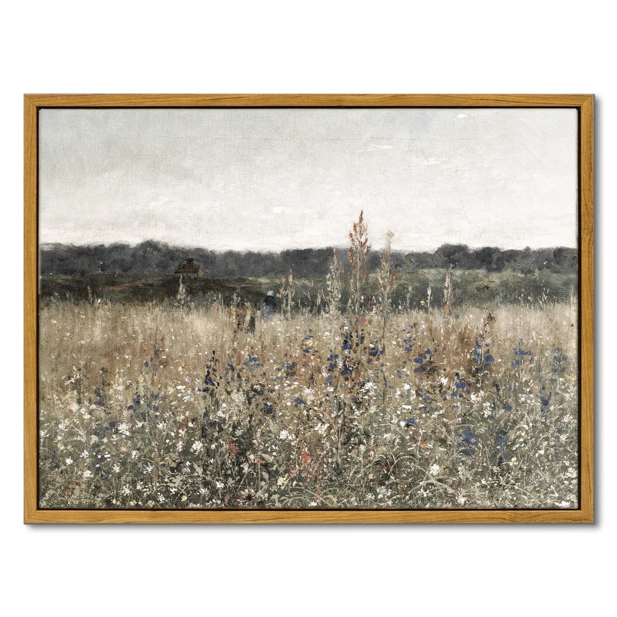 InSimSea Framed Canvas Wall Art, Meadow with Flowers Painting, Landscape for Living Room, Bedroom, Home, Bathroom Decor, 8x10 — view 142