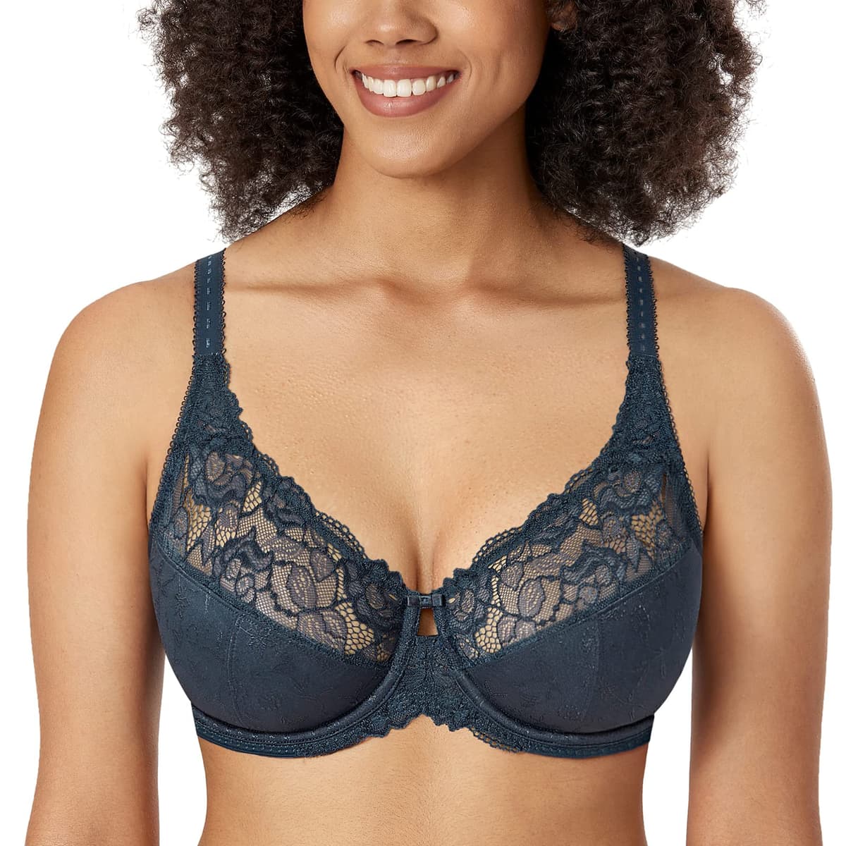 Delimira Women's Beauty Lace Non Padded Minimiser Full Figure Underwire Bra — view 16