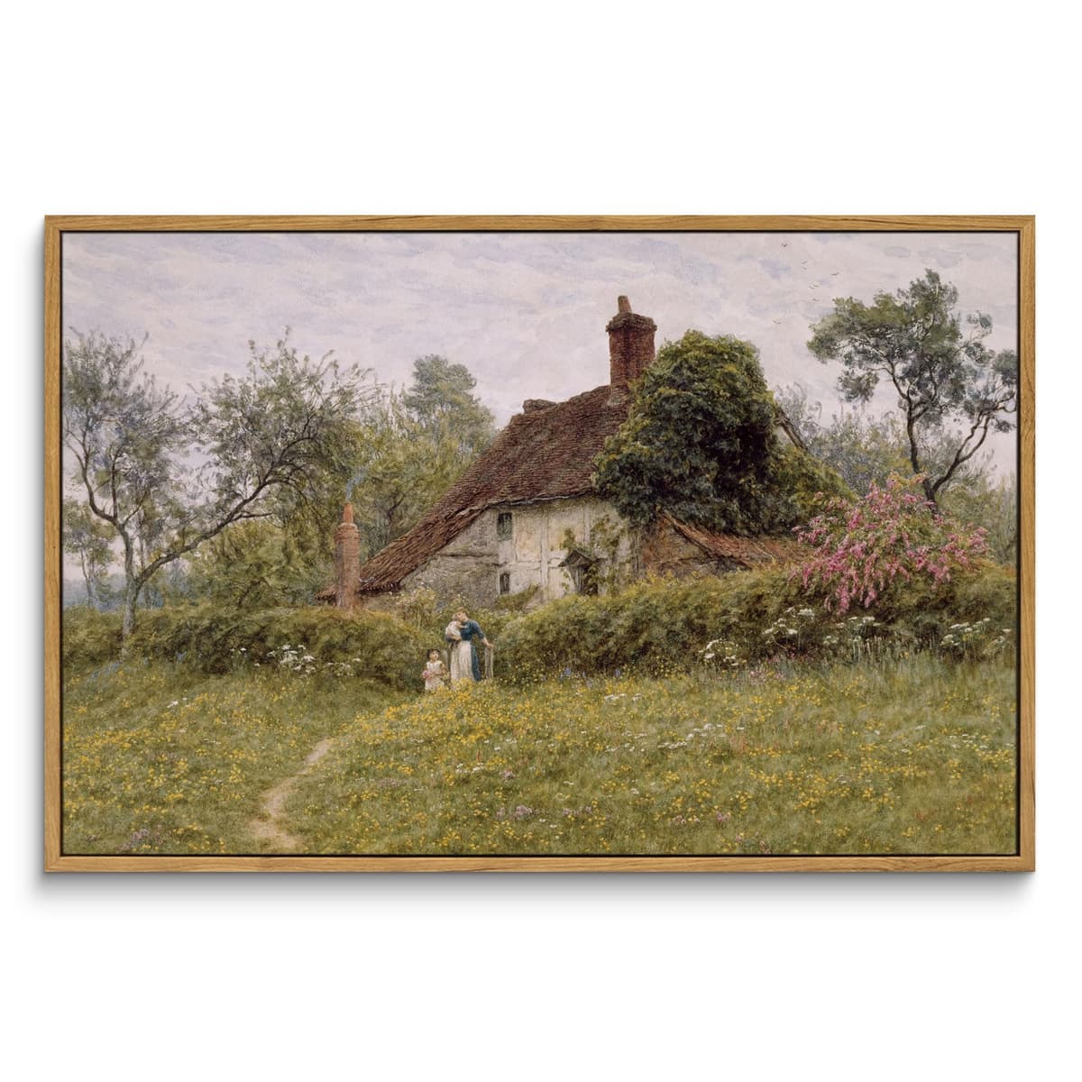 InSimSea Framed Canvas Wall Art, Meadow with Flowers Painting, Landscape for Living Room, Bedroom, Home, Bathroom Decor, 8x10 — view 64