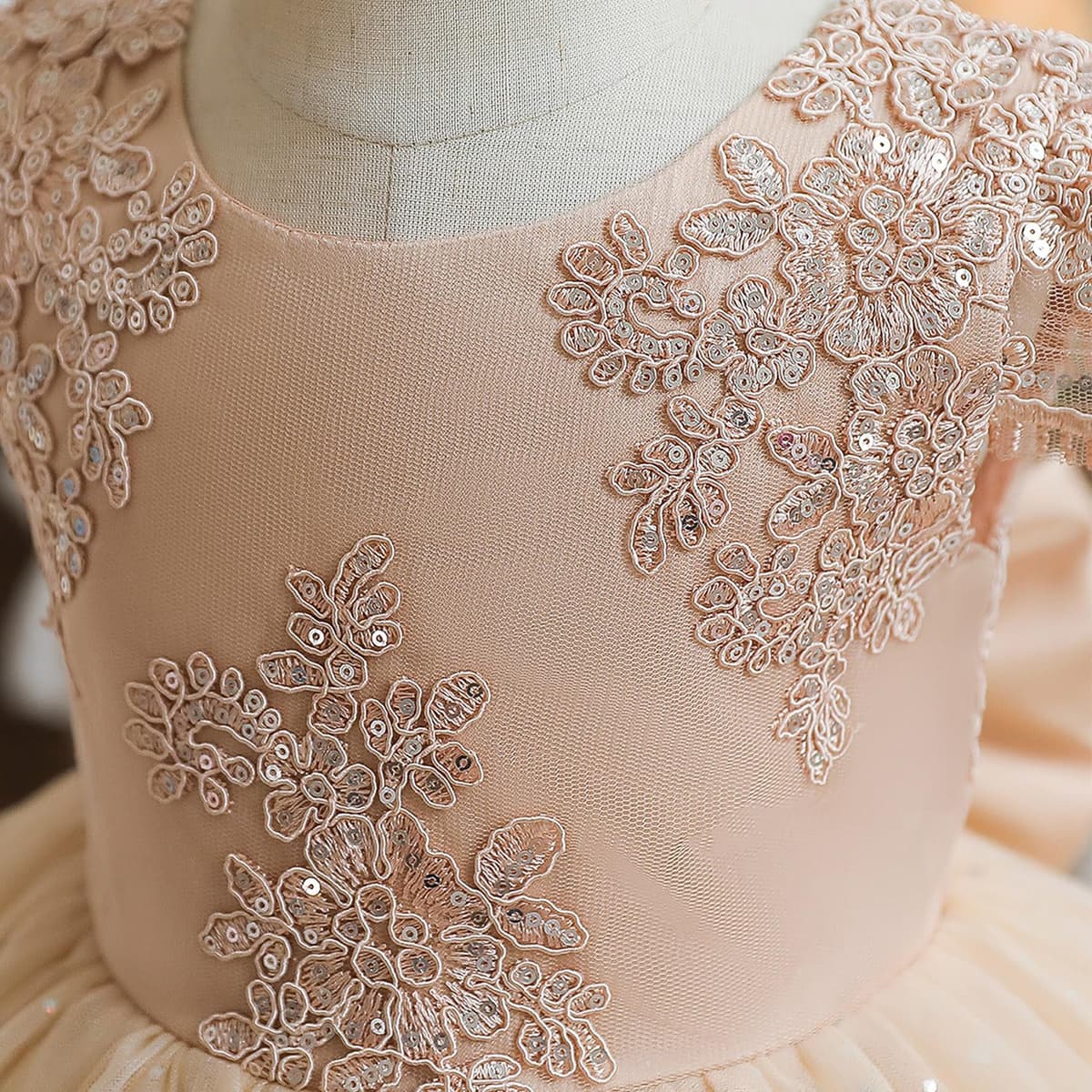 TTYAOVO Bebé Boda Pompa Bautismo Bautizo Tutu Vestido Chicas Princesa Vestir — view 3