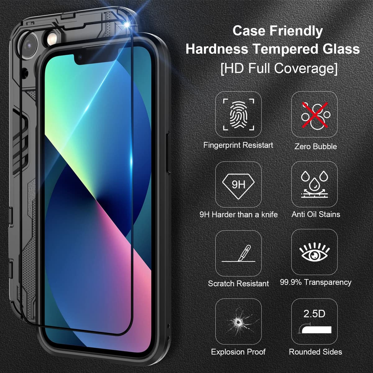 Funda para CMF Phone 2 Pro, Carcasa Antigolpes con Soporte anular metálico, Case Protectora de Grado Militar, Negro — view 1711