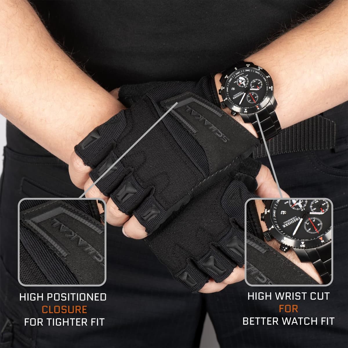 ACE Schakal Guantes sin Dedos - Guantes tácticos sin Dedos - para Paintball y Deportes de Tiro — view 5