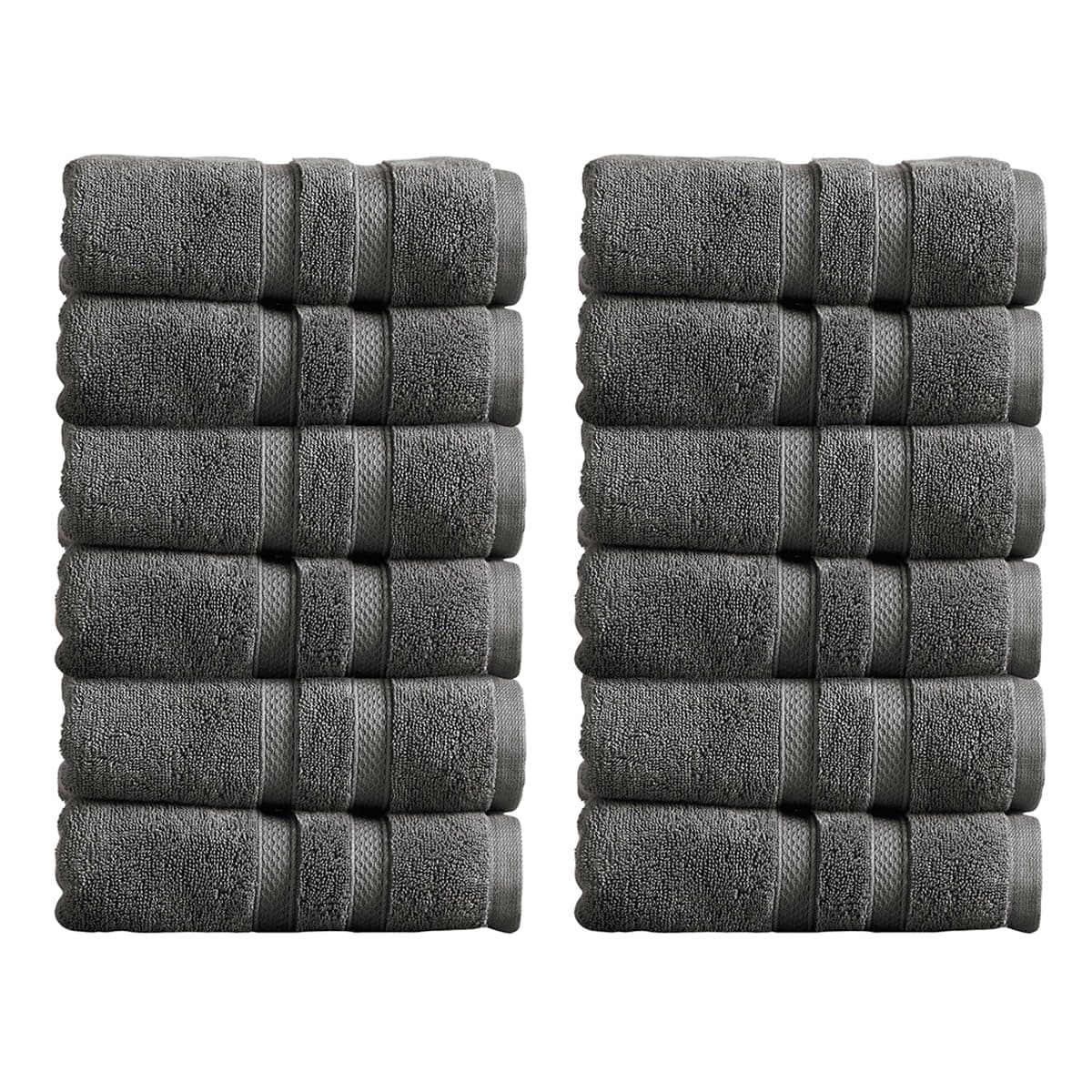 Christy Chroma Bath Towels | Set of 2 | Highly Absorbent Heavyweight 675GSM | Bold and Bright | Soft Velvety Smooth Bathroom Shower Towels | 100% Cotton | Sustainably Made | Ash Grey — view 55