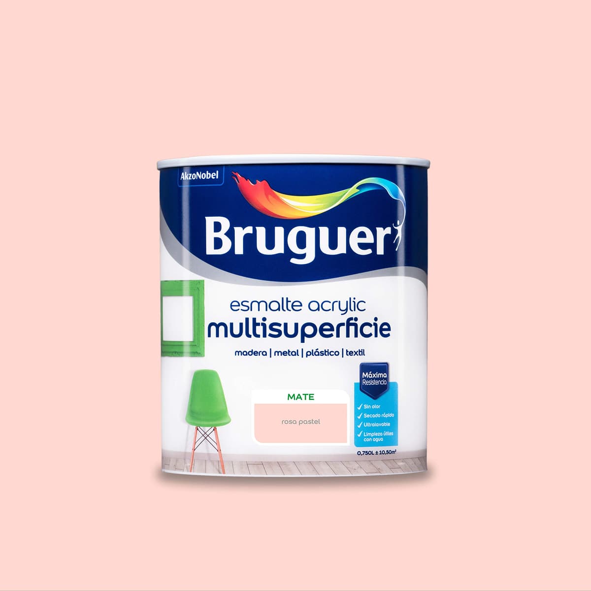 Bruguer Acrylic Multisuperficie Esmalte al agua Satinado - Pintura 750 mL, Blanco Permanente — view 86