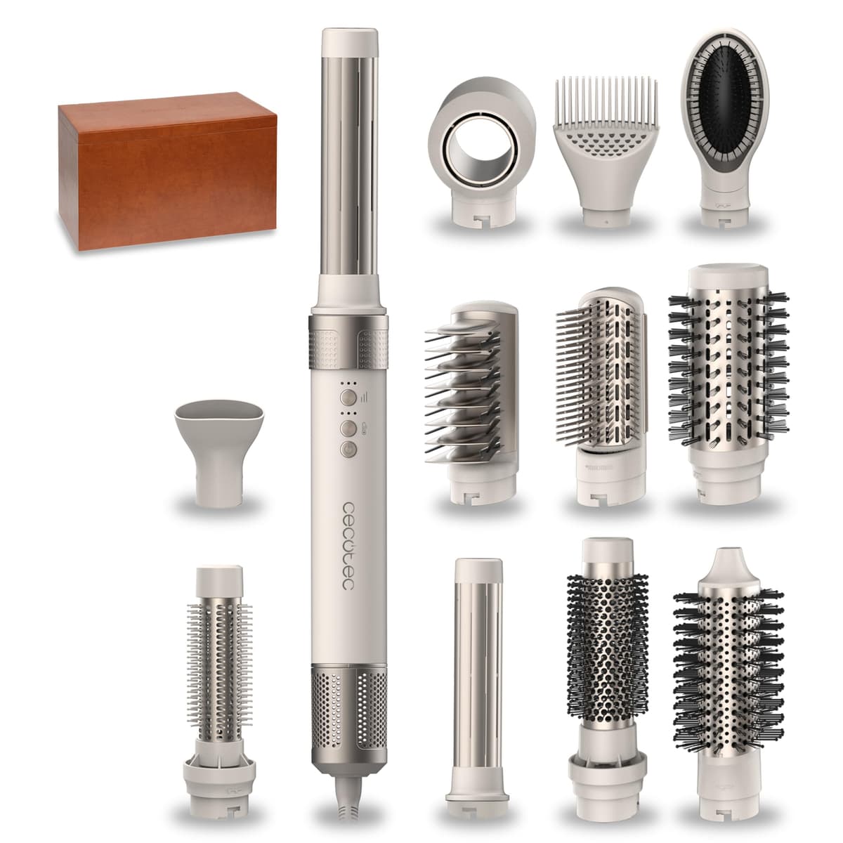 Cecotec Cepillo de Aire Secador Moldeador Alisador Multifunción 8 Cabezales CeramicCare AirGlam Champagne. 1400W, Tecnología Coanda, 3 Velocidades, 3 Temperaturas, Control Inteligente Calor, 110000rpm — view 12