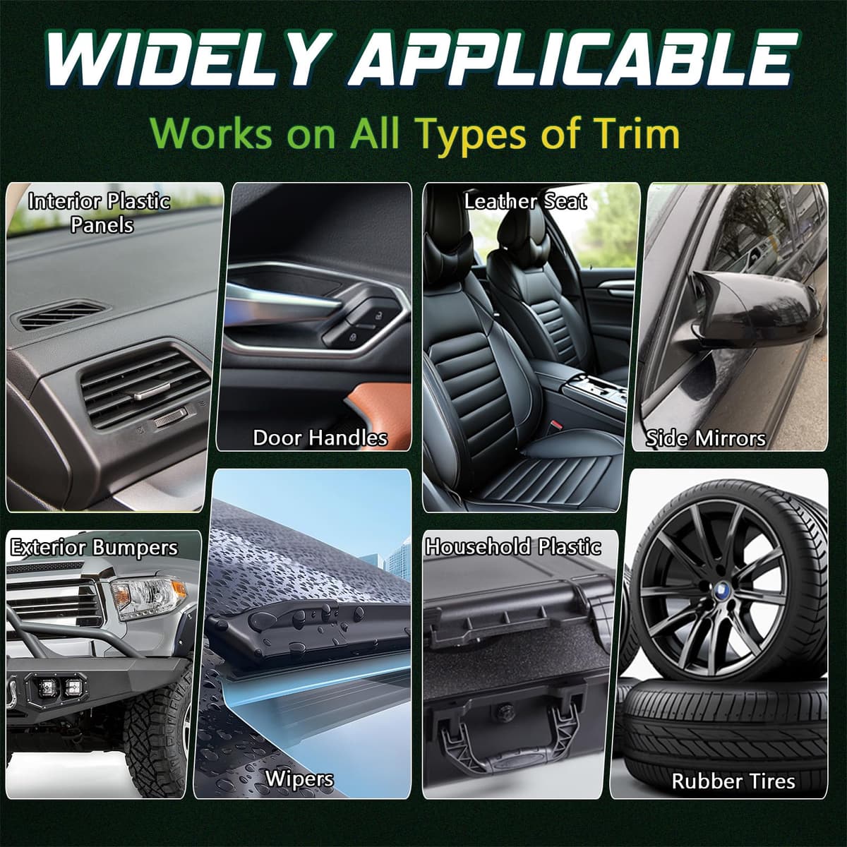 Back to Black Trim Restorer, Car Plastic Restorer Black for Interior & Exterior, Revives Faded Trim with Deep Black Finish, Prevents Aging & Cracking, Long-Lasting Shine (100ml) — view 8