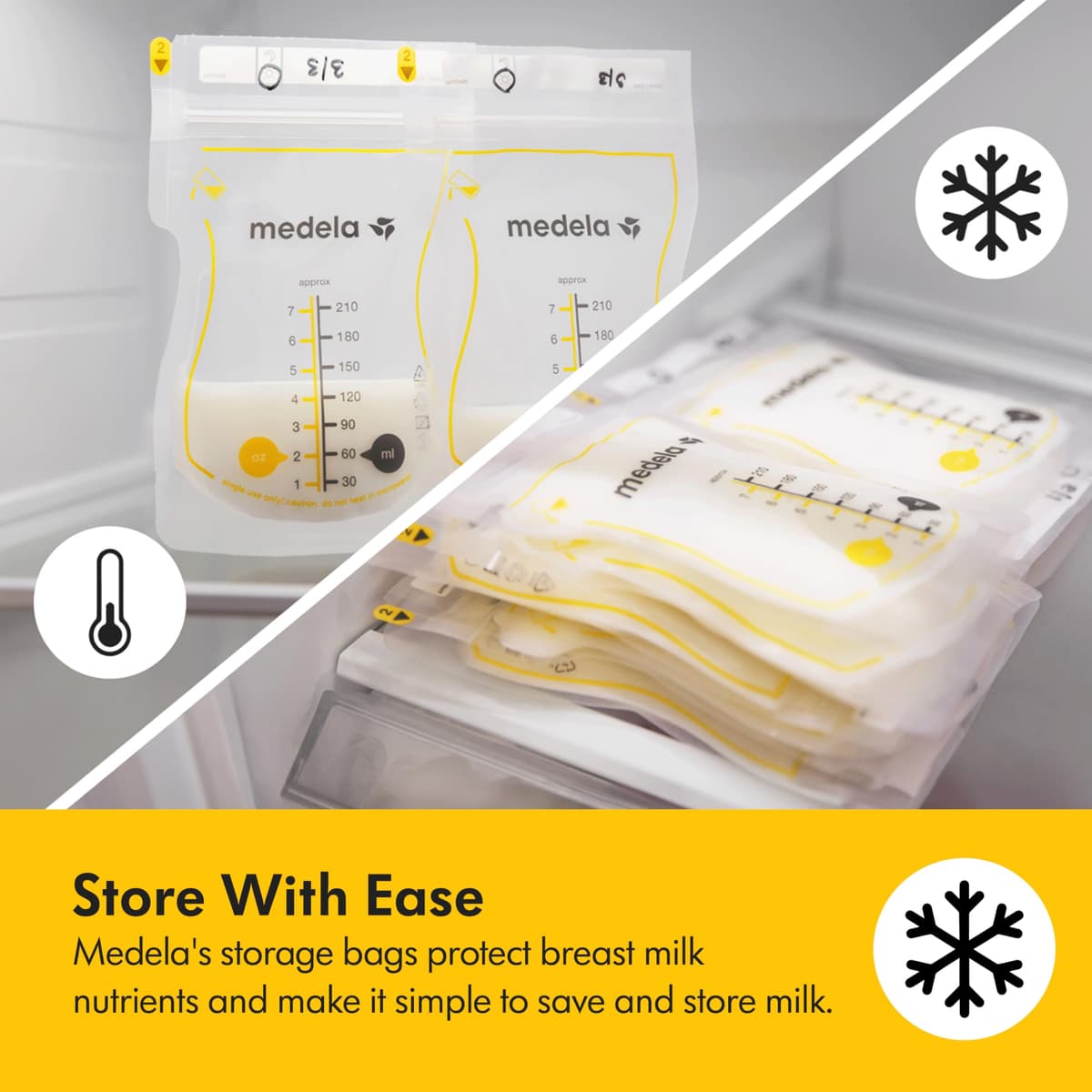 Medela Easy Pour Disposable Breast Milk Storage Bags, 7 oz/210 ml Capacity, Leakproof Design with Milk Protection, Made Without BPA, Pack of 100 — view 4