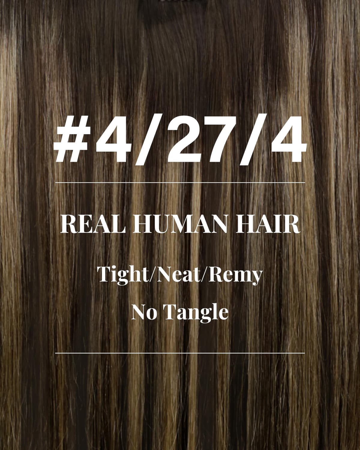Hetto Weft Hair Extensions Real Human Hair Balayage Dark Brown Mix Honey Blonde 20 Inch 100g - Full Head Sew in Human Hair Wefts, Salon Weave Hair Extensions for Daily Use #4/27/4 — view 3